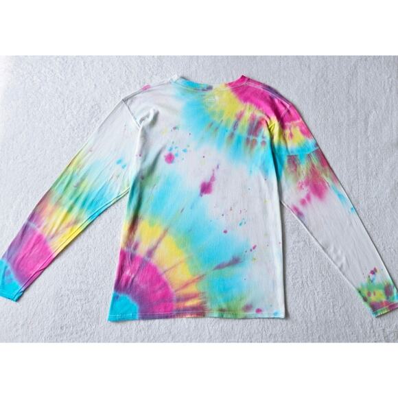 mens CHAMPION tie-dye pullover long sleeve ooak vintage Y2K cotton t-shirt top m - Picture 7 of 10